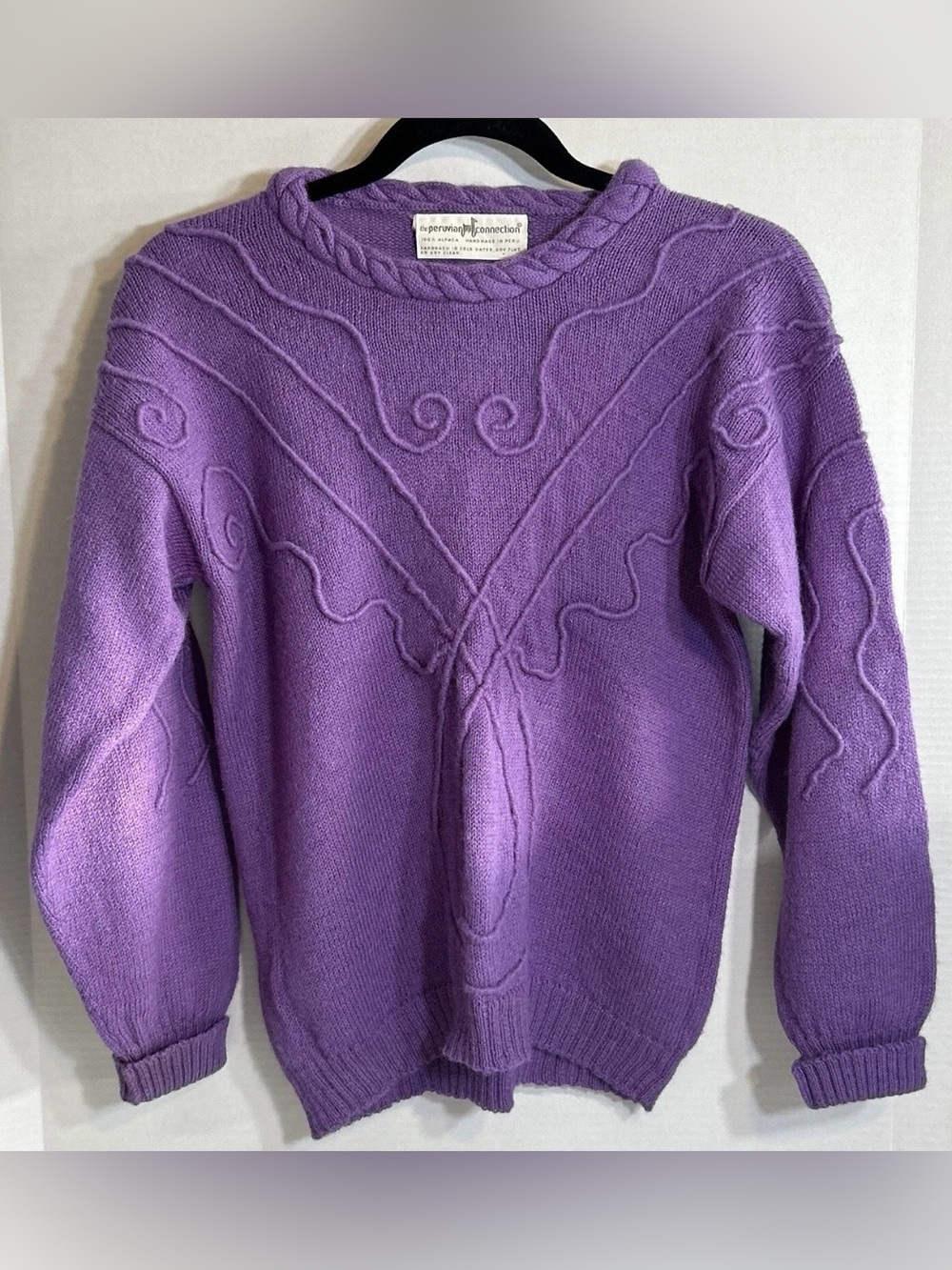 The Peruvian Connection 100% Alpaca Purple Sweater Size S